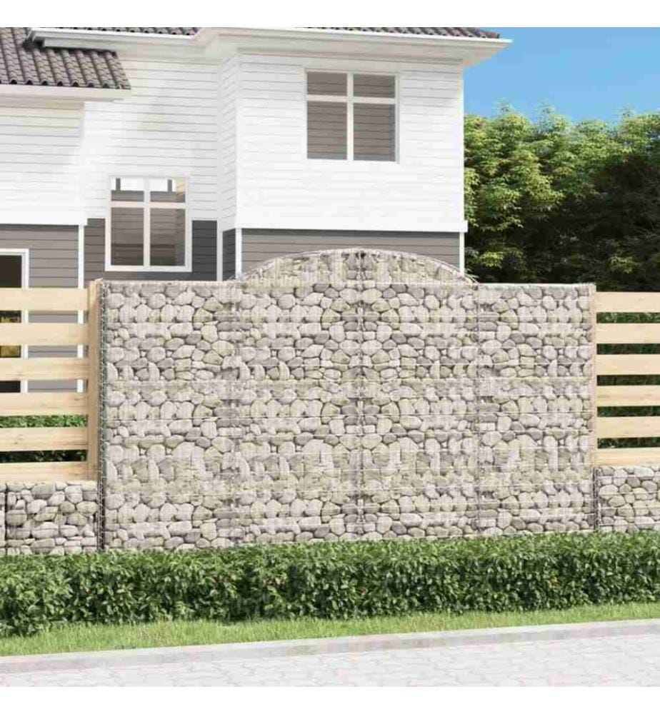 Paniers à gabions arqués 5 pcs 300x50x180/200 cm fer galvanisé