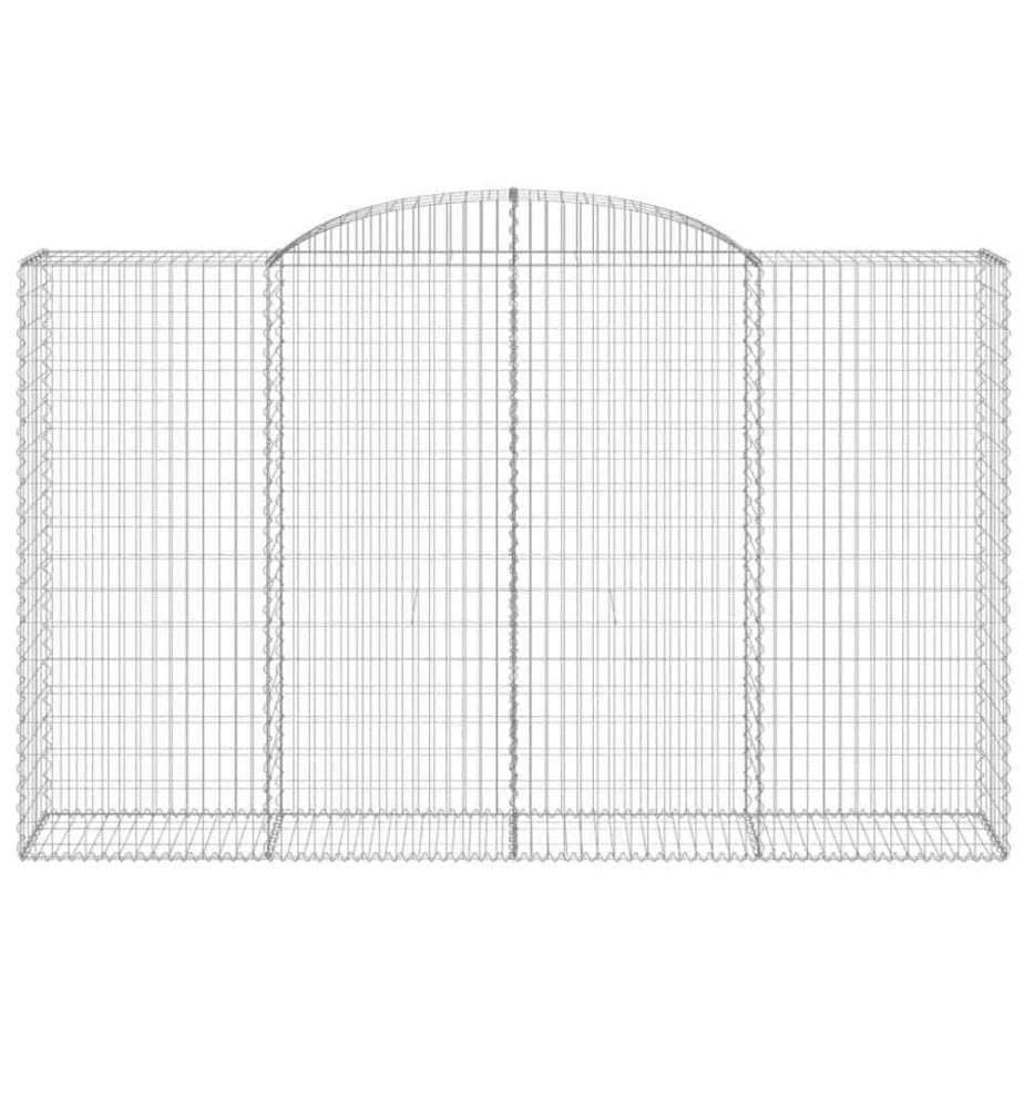 Paniers à gabions arqués 5 pcs 300x50x180/200 cm fer galvanisé