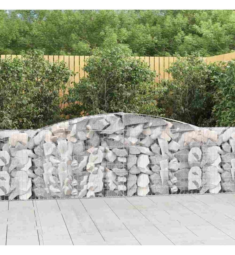 Paniers à gabions arqués 5 pcs 400x30x80/100 cm Fer galvanisé