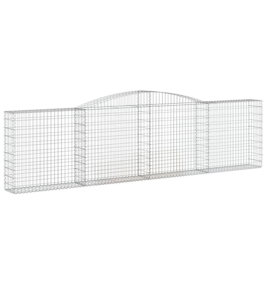 Paniers à gabions arqués 20 pcs 400x30x100/120 cm Fer galvanisé