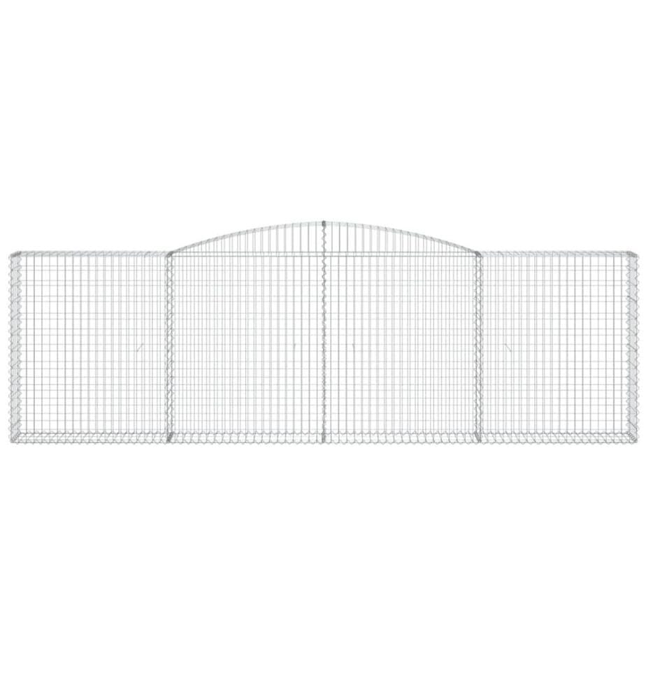 Paniers à gabions arqués 2 pcs 400x30x120/140 cm Fer galvanisé