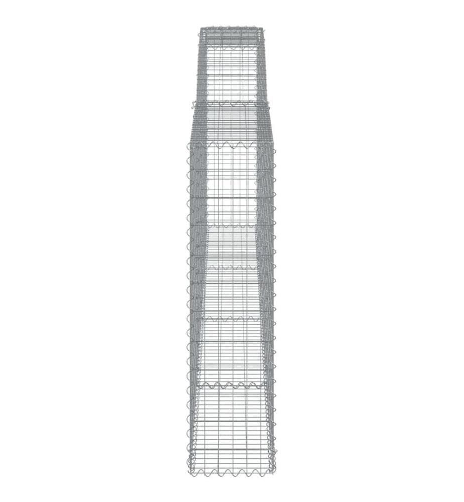 Paniers à gabions arqués 2 pcs 400x30x120/140 cm Fer galvanisé