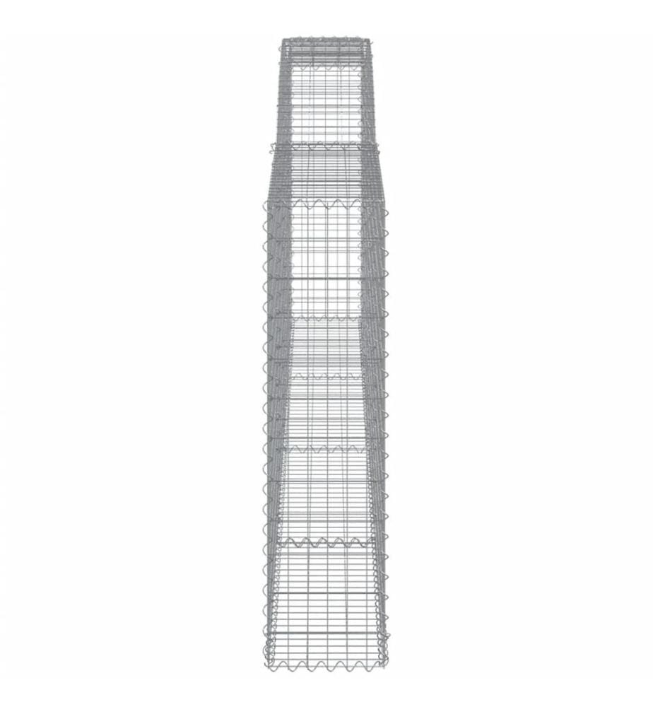 Paniers à gabions arqués 10 pcs 400x30x120/140 cm Fer galvanisé