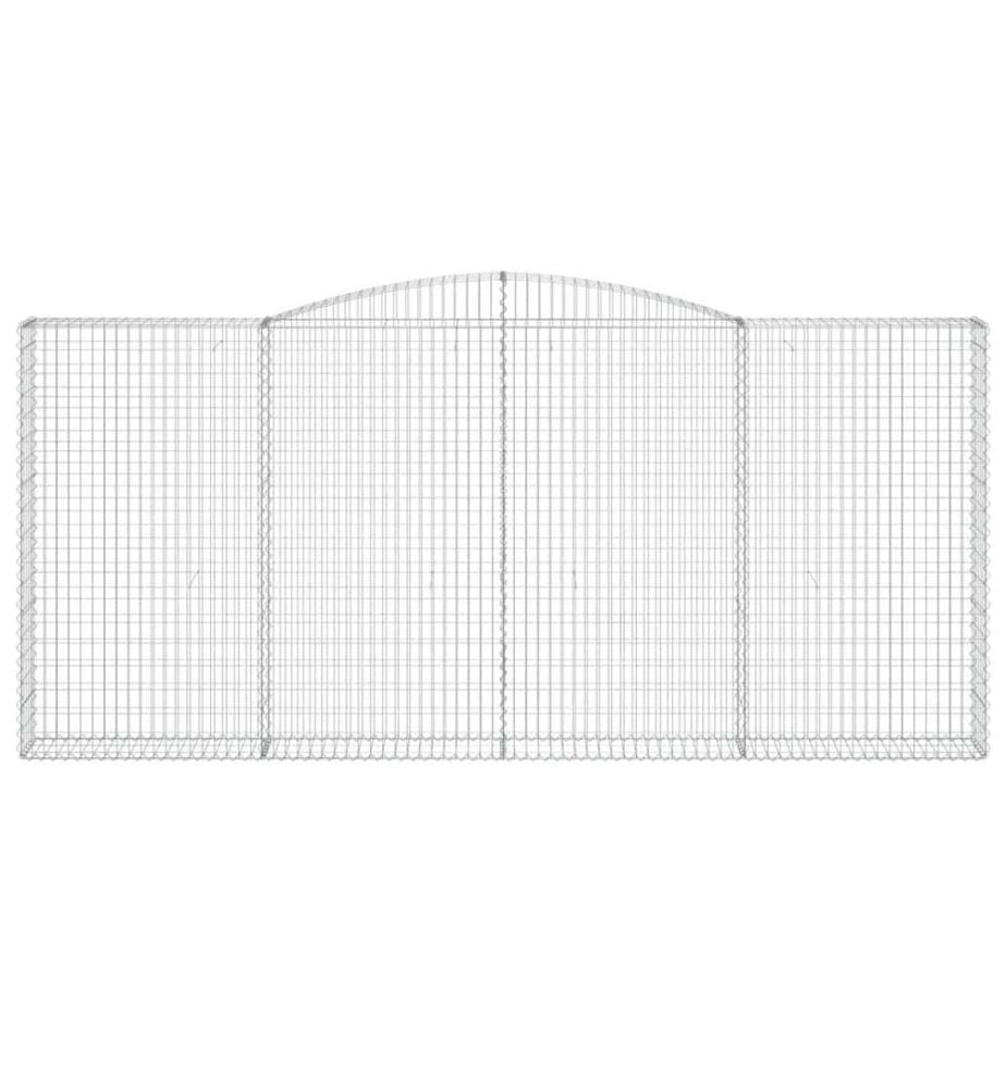 Paniers à gabions arqués 2 pcs 400x30x180/200 cm Fer galvanisé