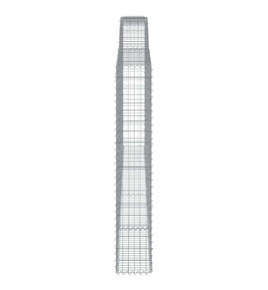 Paniers à gabions arqués 2 pcs 400x30x180/200 cm Fer galvanisé