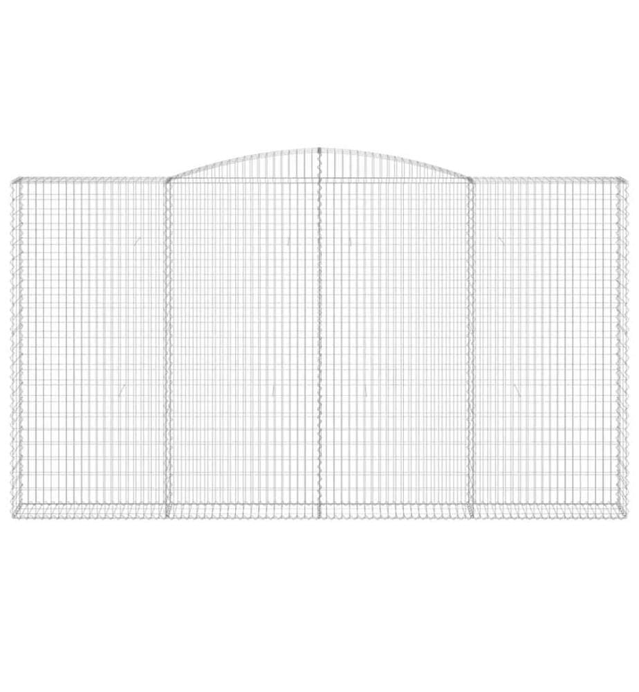 Paniers à gabions arqués 4 pcs 400x30x220/240 cm Fer galvanisé