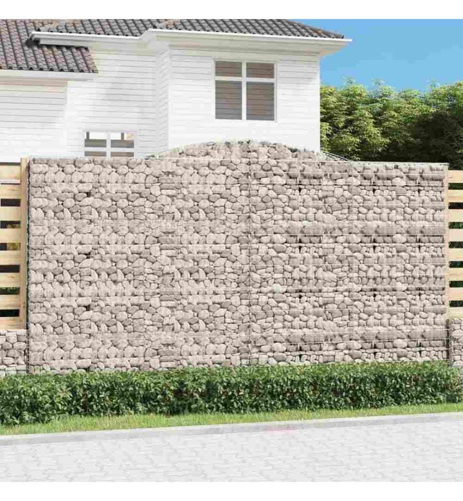 Paniers à gabions arqués 7 pcs 400x30x220/240 cm Fer galvanisé