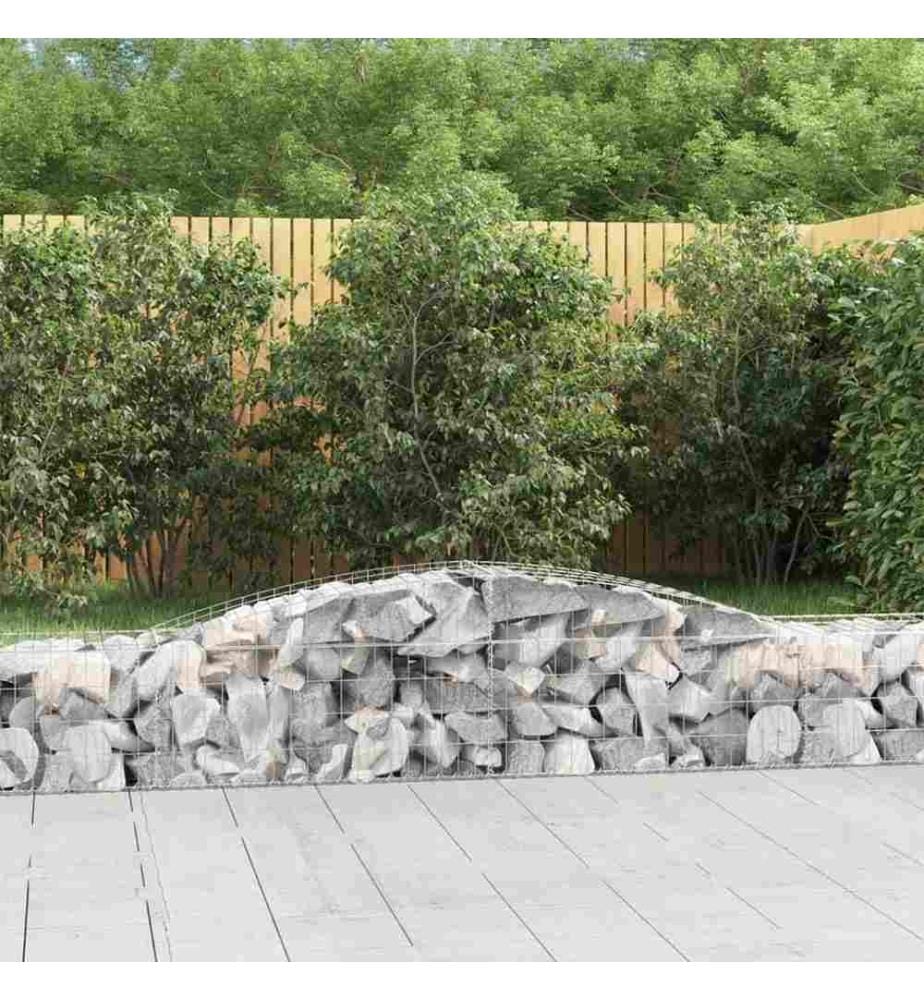 Paniers à gabions arqués 3 pcs 400x50x40/60 cm Fer galvanisé