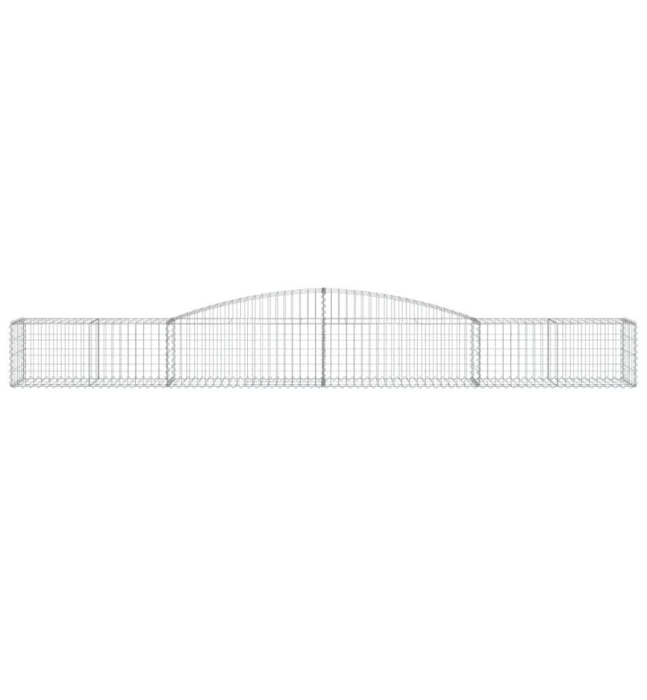 Paniers à gabions arqués 4 pcs 400x50x40/60 cm Fer galvanisé