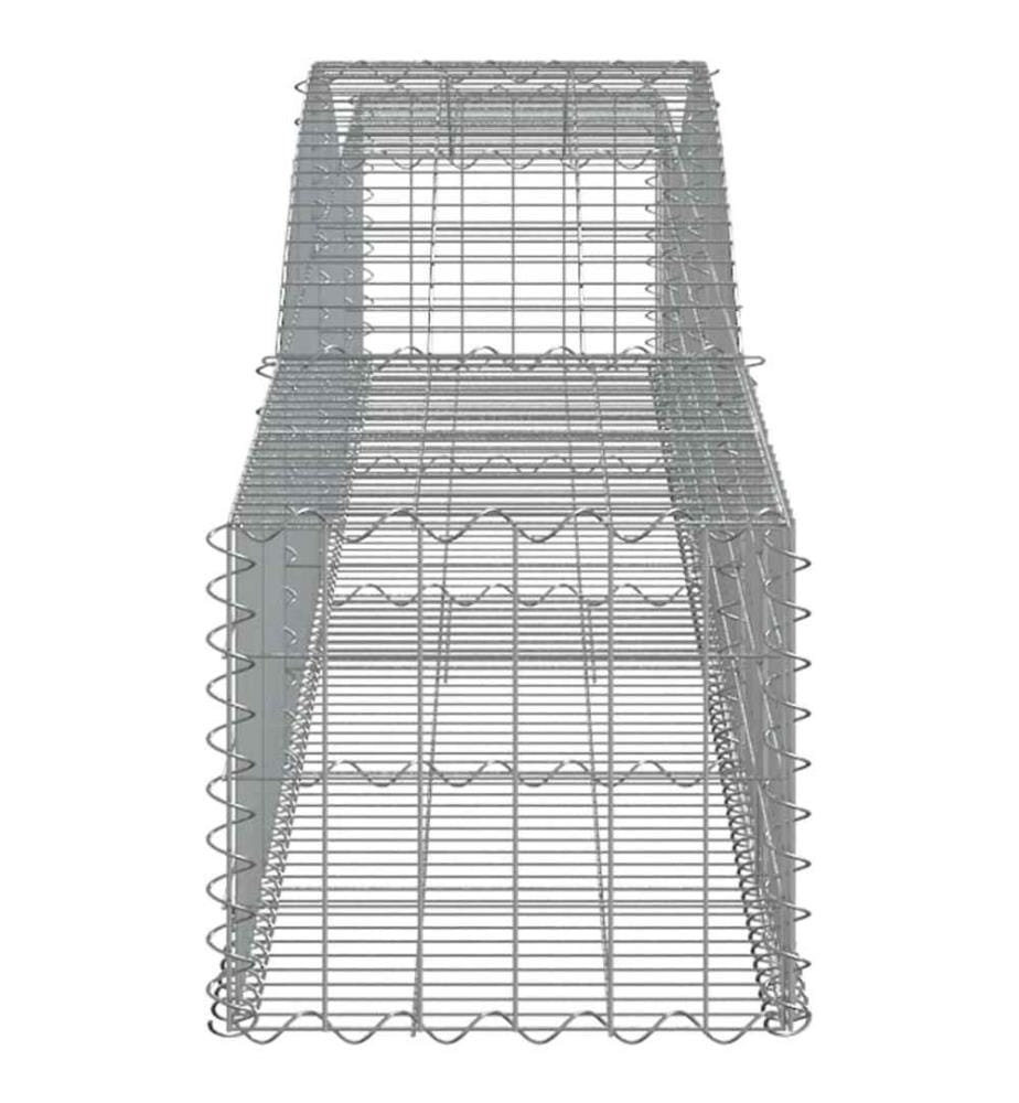 Paniers à gabions arqués 4 pcs 400x50x40/60 cm Fer galvanisé