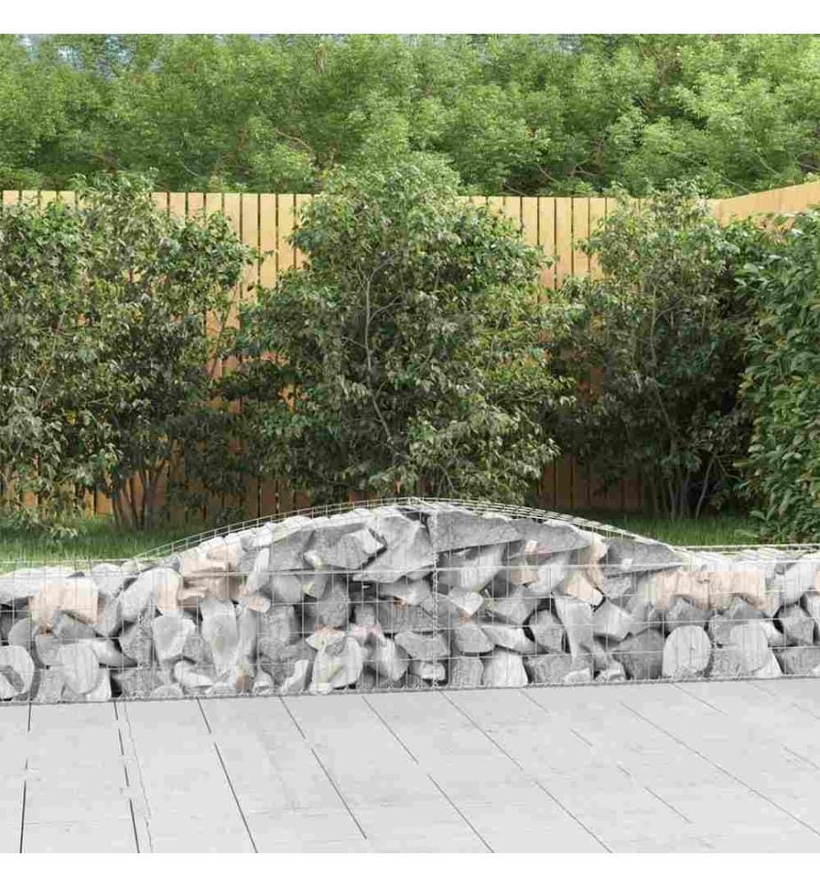 Paniers à gabions arqués 20 pcs 400x50x40/60 cm Fer galvanisé