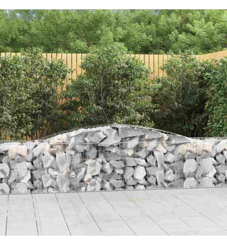 Paniers à gabions arqués 10 pcs 400x50x60/80 cm Fer galvanisé