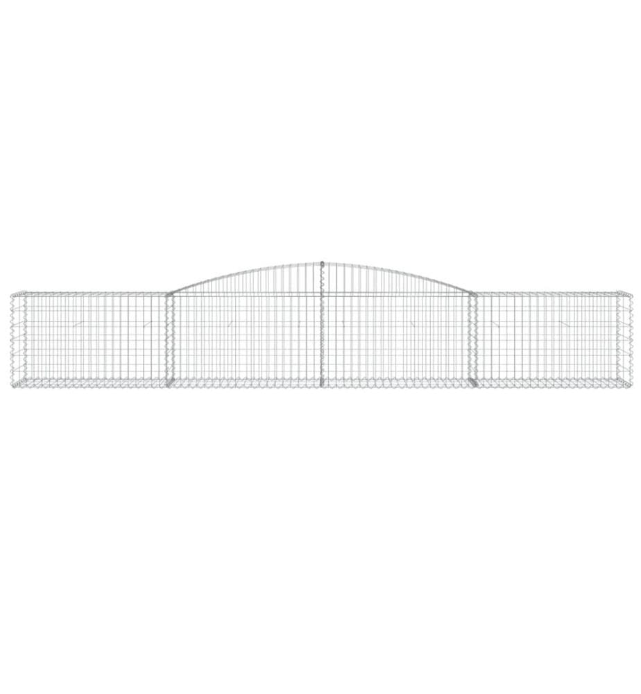 Paniers à gabions arqués 15 pcs 400x50x60/80 cm Fer galvanisé
