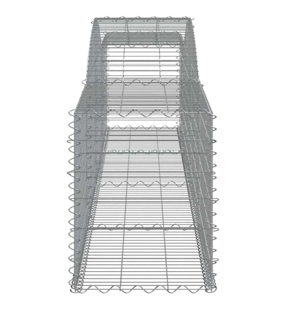 Paniers à gabions arqués 15 pcs 400x50x60/80 cm Fer galvanisé