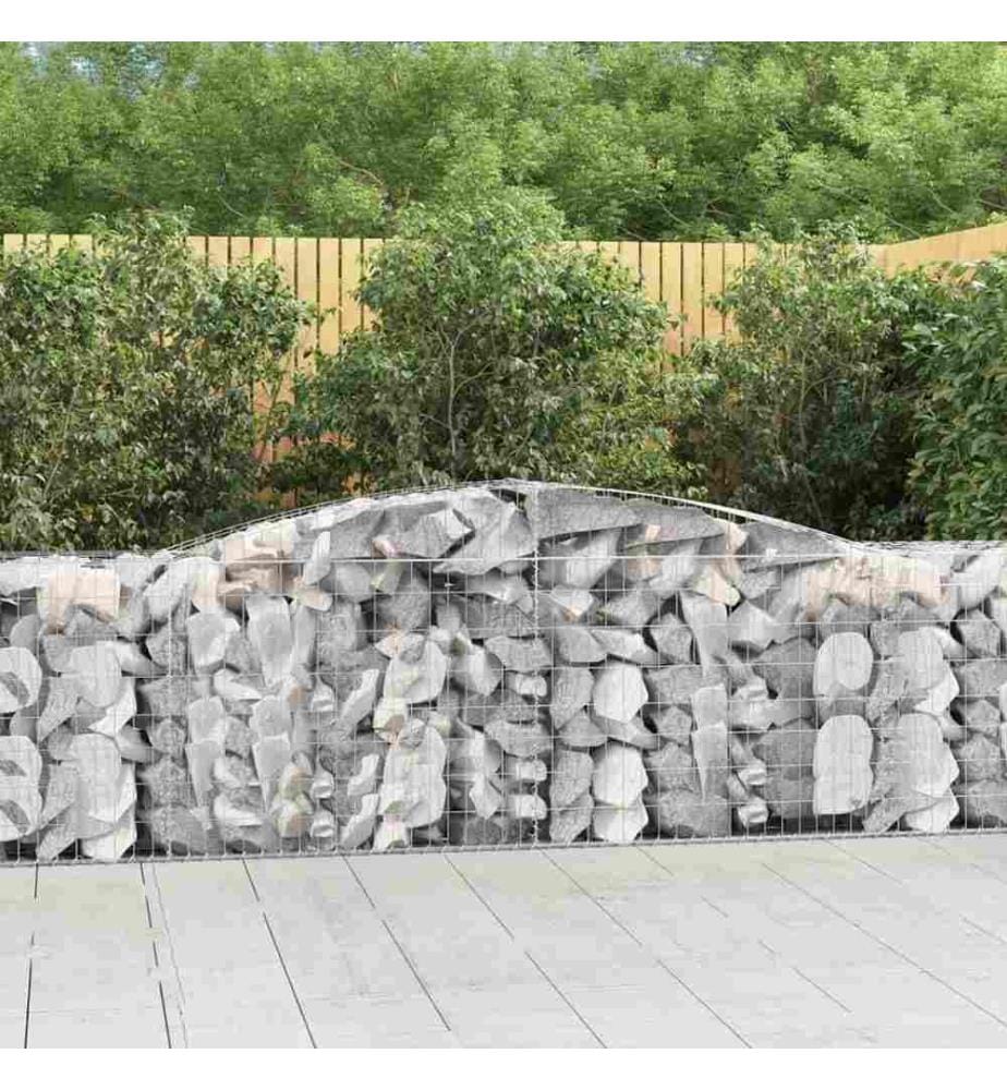 Paniers à gabions arqués 5 pcs 400x50x80/100 cm Fer galvanisé