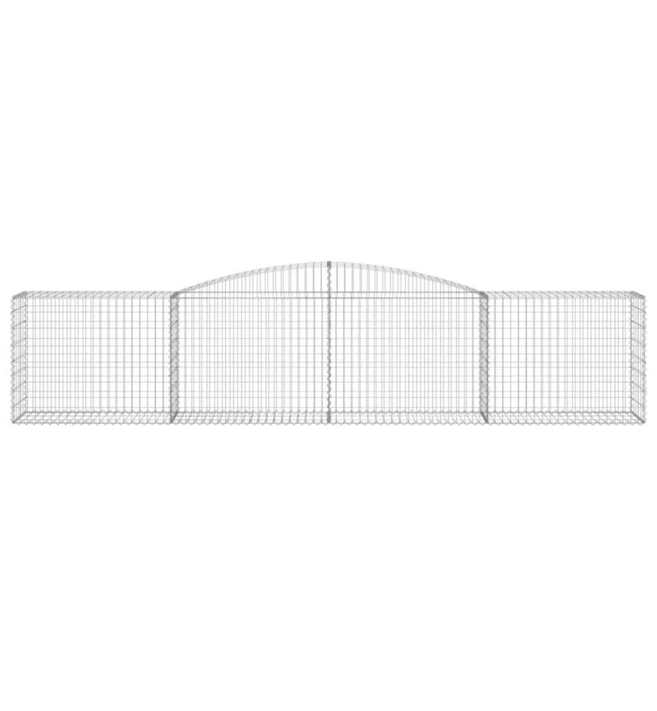 Paniers à gabions arqués 6 pcs 400x50x80/100 cm Fer galvanisé