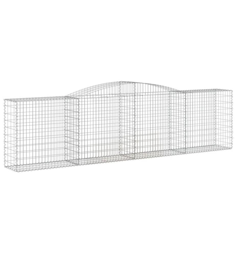 Paniers à gabions arqués 2 pcs 400x50x100/120 cm Fer galvanisé