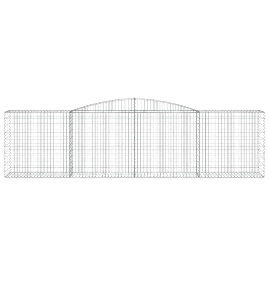 Paniers à gabions arqués 2 pcs 400x50x100/120 cm Fer galvanisé