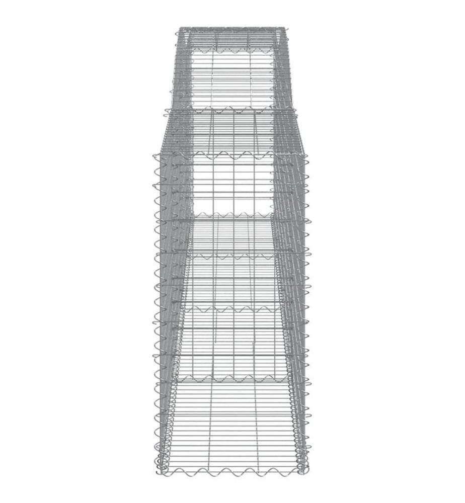 Paniers à gabions arqués 2 pcs 400x50x100/120 cm Fer galvanisé
