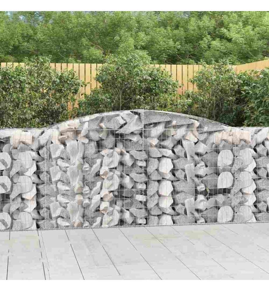 Paniers à gabions arqués 3 pcs 400x50x100/120 cm Fer galvanisé