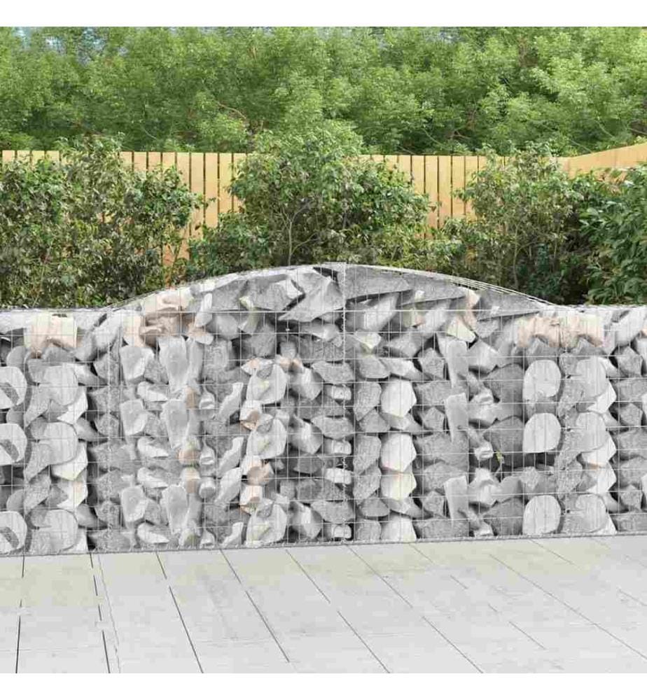Paniers à gabions arqués 5 pcs 400x50x100/120 cm Fer galvanisé