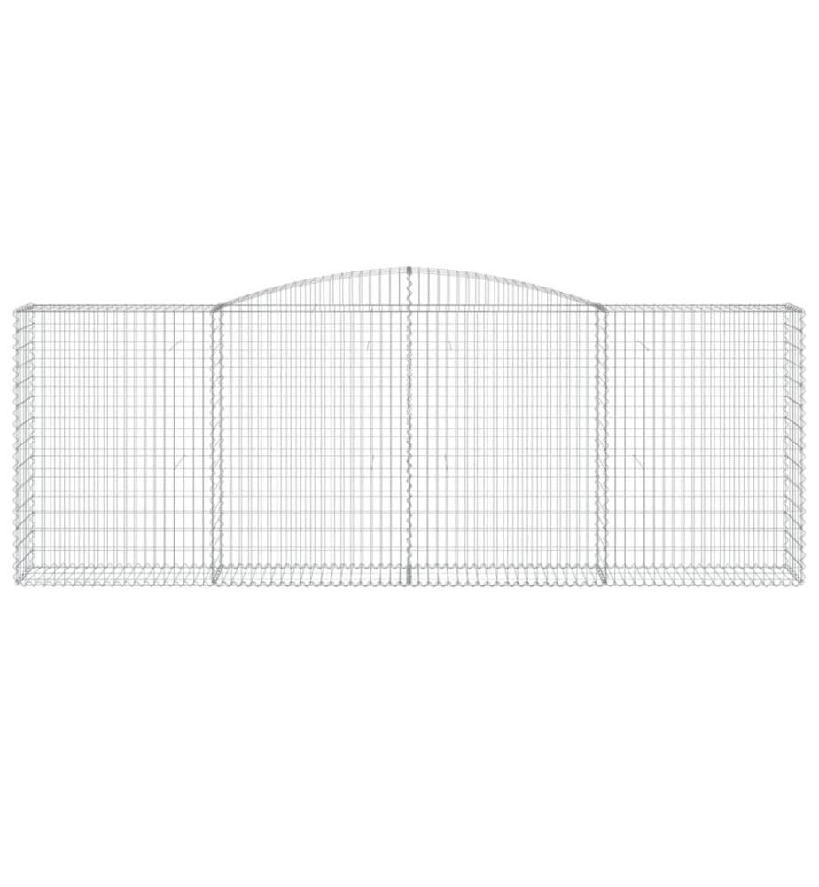 Paniers à gabions arqués 6 pcs 400x50x140/160 cm Fer galvanisé