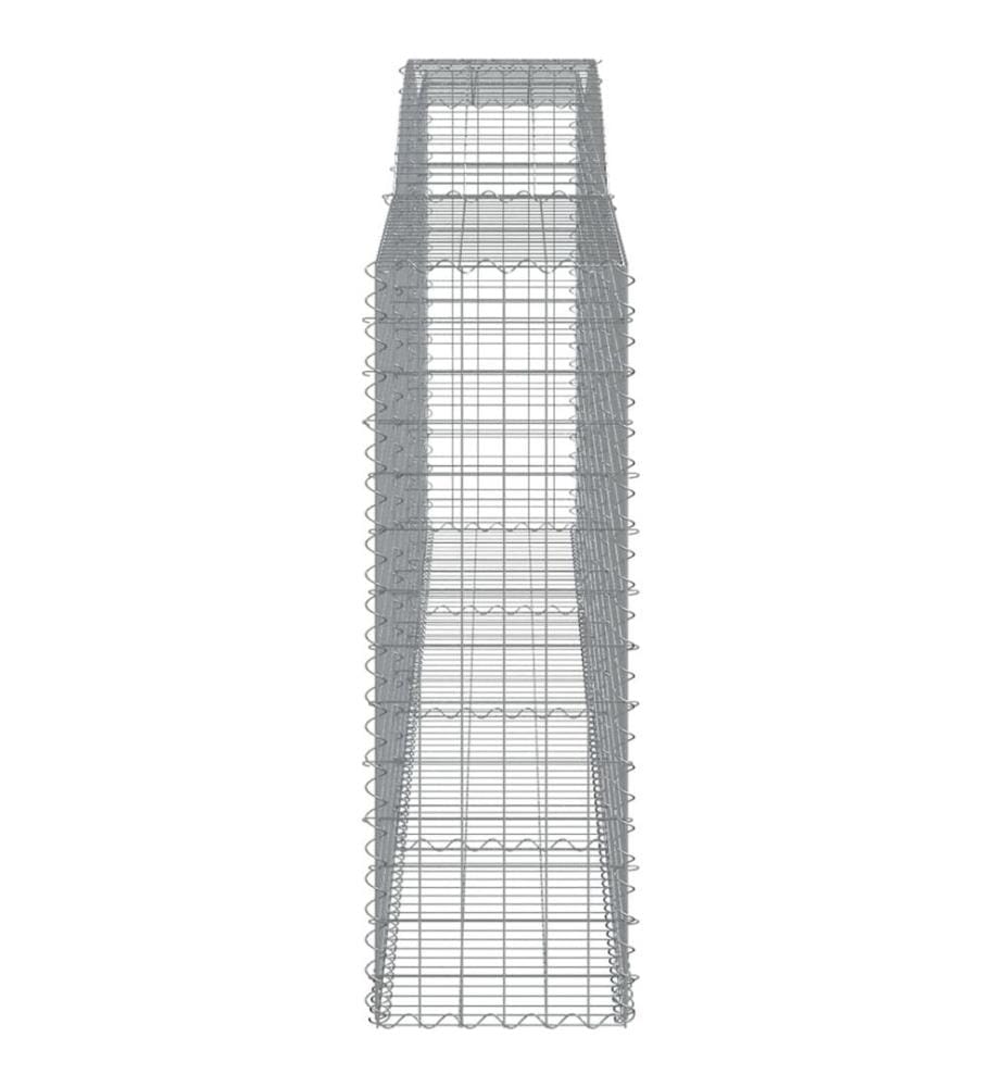 Paniers à gabions arqués 6 pcs 400x50x140/160 cm Fer galvanisé