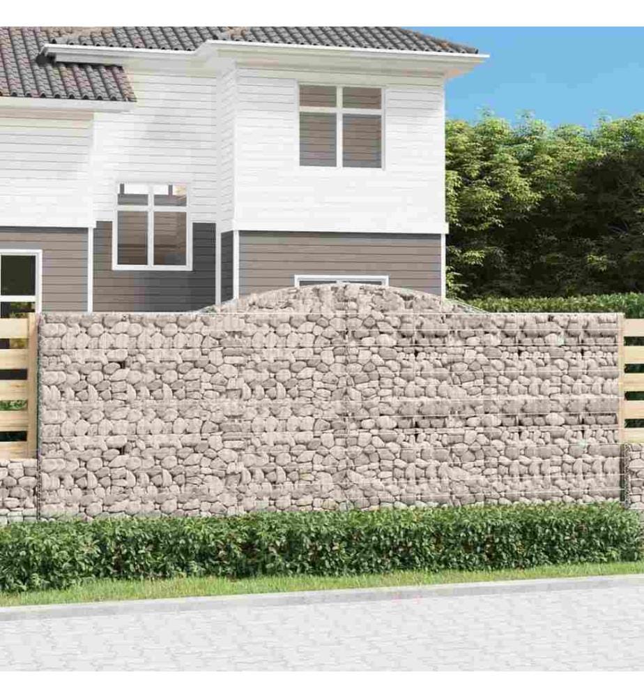 Paniers à gabions arqués 5 pcs 400x50x160/180 cm fer galvanisé