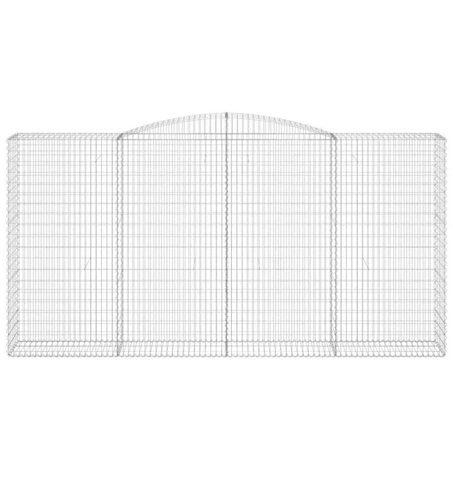 Paniers à gabions arqués 7 pcs 400x50x200/220 cm Fer galvanisé