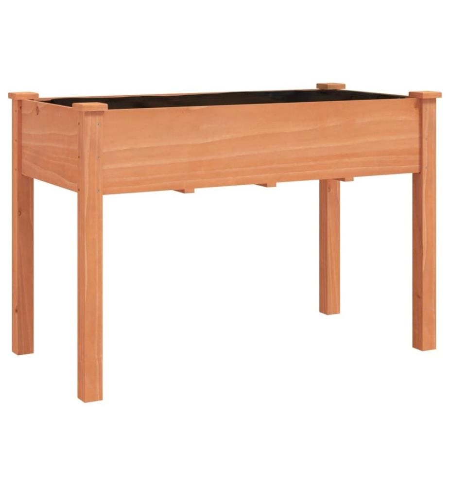 Jardinière sur roues avec doublure brun 118x59x80 cm bois sapin
