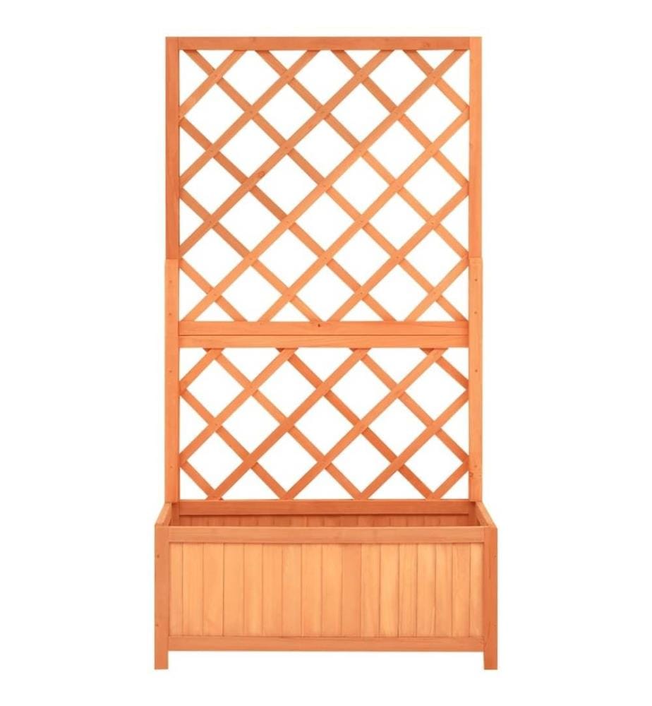 Garten-Spalier mit Blumenkasten Braun 70x30x135 cm Tannenholz