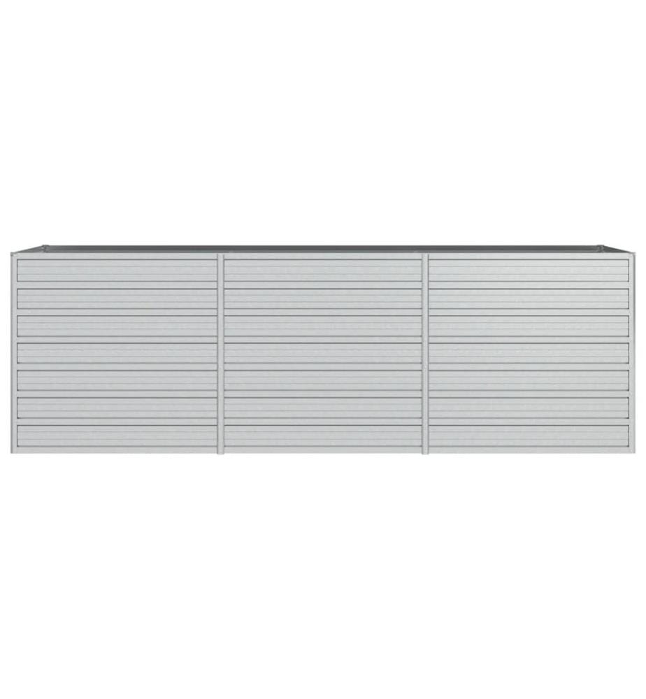 Lit surélevé de jardin 240x80x77 cm Acier galvanisé Argenté