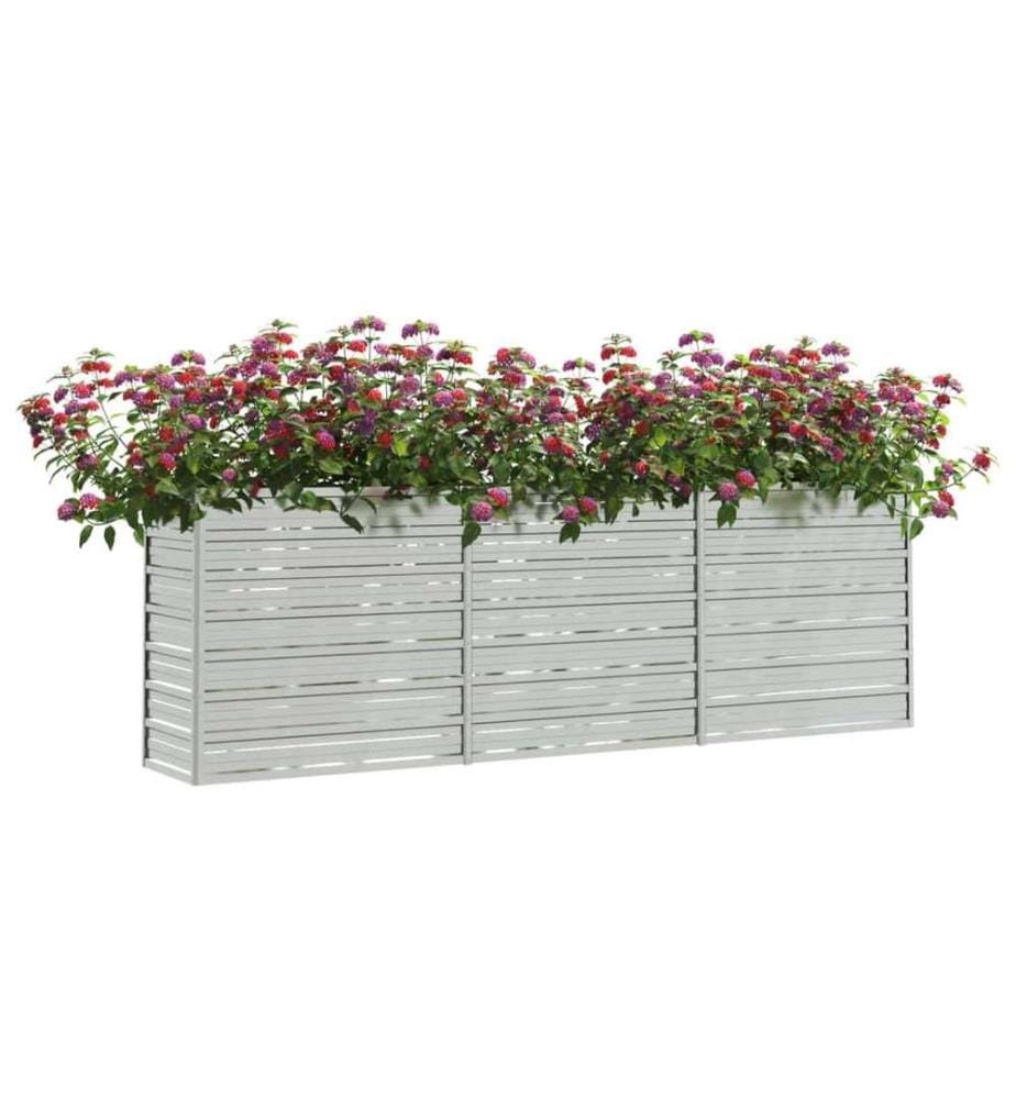 Lit surélevé de jardin 240x40x77 cm Acier galvanisé Argenté