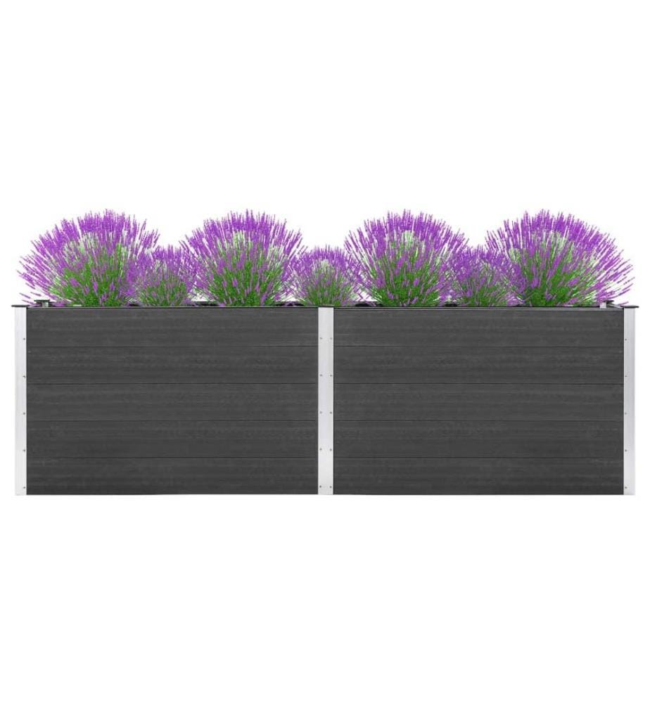 Lit surélevé de jardin 200x100x91 cm WPC Gris