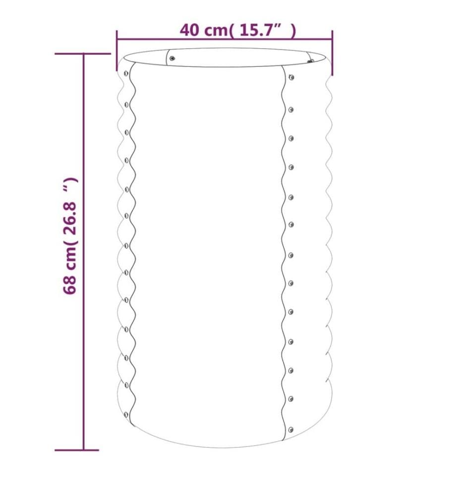 Jardinière de jardin Acier enduit de poudre 40x40x68 cm Gris