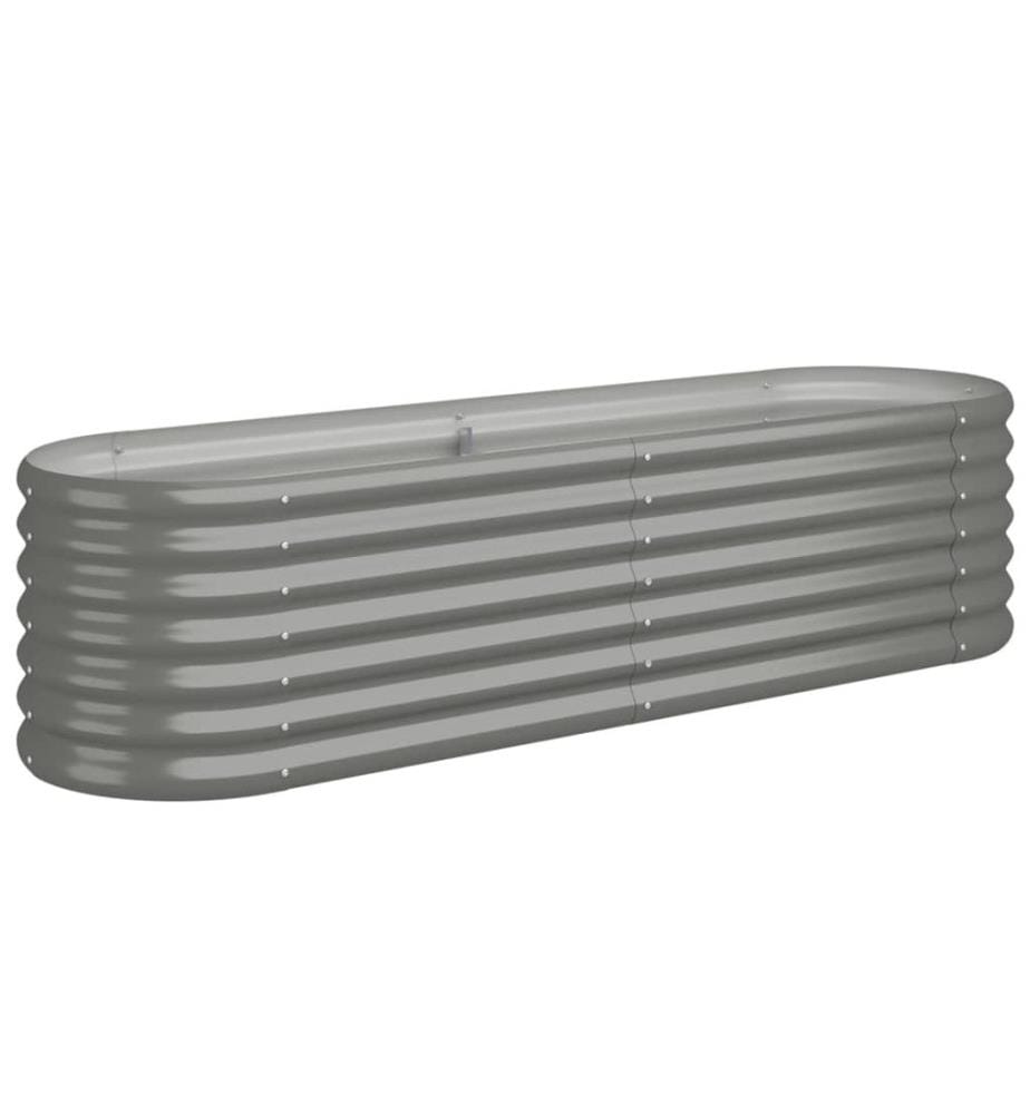Lit surélevé de jardin Acier enduit de poudre 152x40x36 cm gris