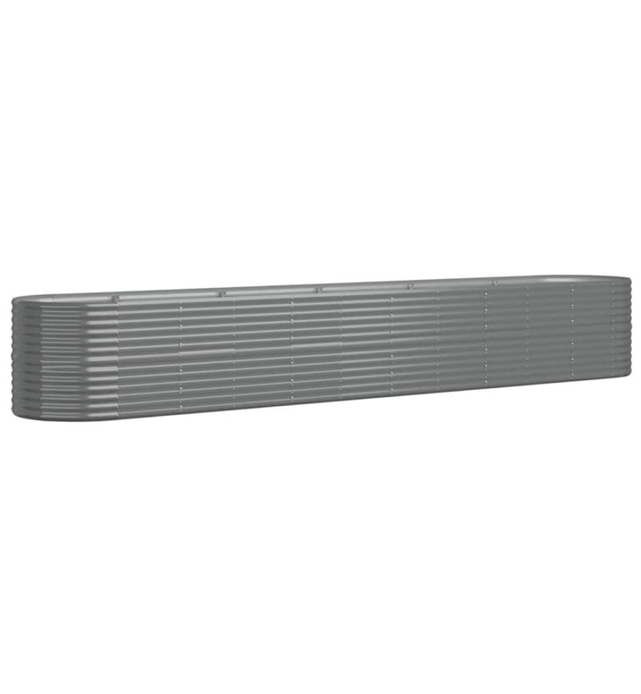 Lit surélevé de jardin Acier enduit de poudre 440x80x68 cm gris