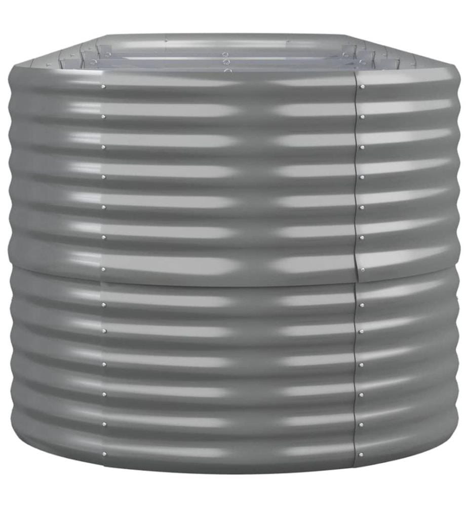 Lit surélevé de jardin Acier enduit de poudre 440x80x68 cm gris