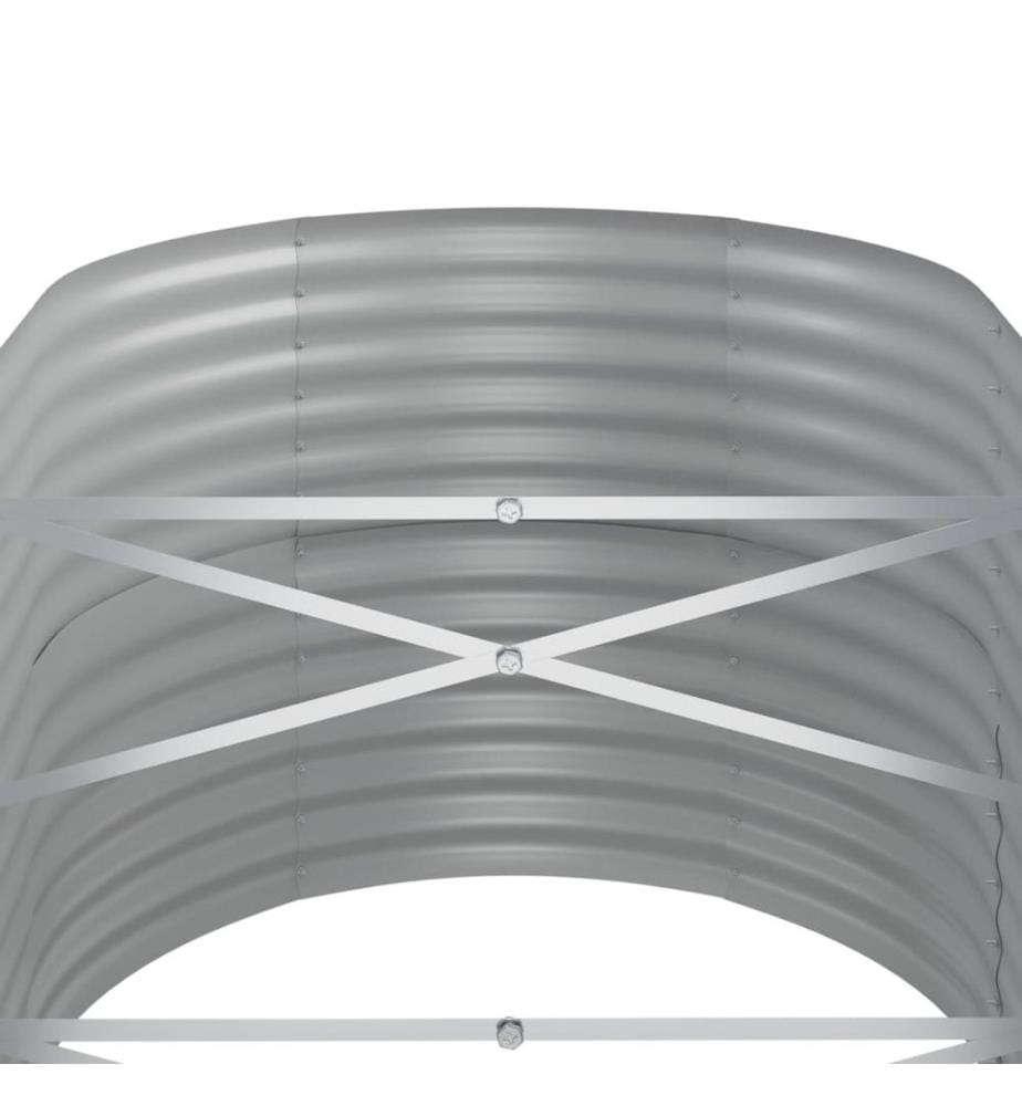 Lit surélevé de jardin Acier enduit de poudre 440x80x68 cm gris