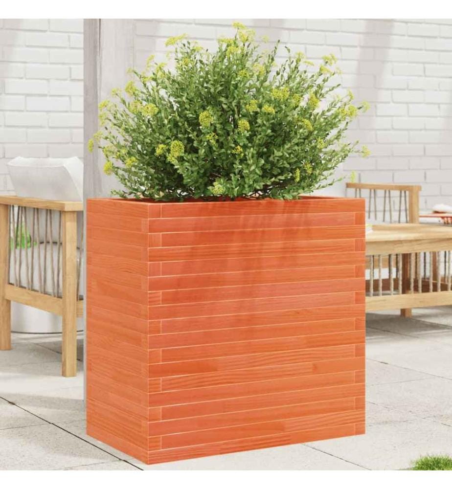 Jardinière cire marron 70x40x68,5 cm bois de pin massif