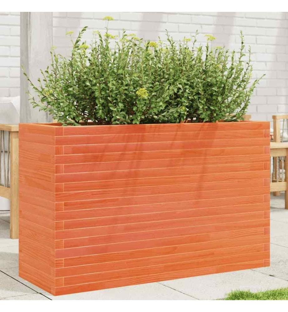 Jardinière cire marron 110x40x68,5 cm bois de pin massif
