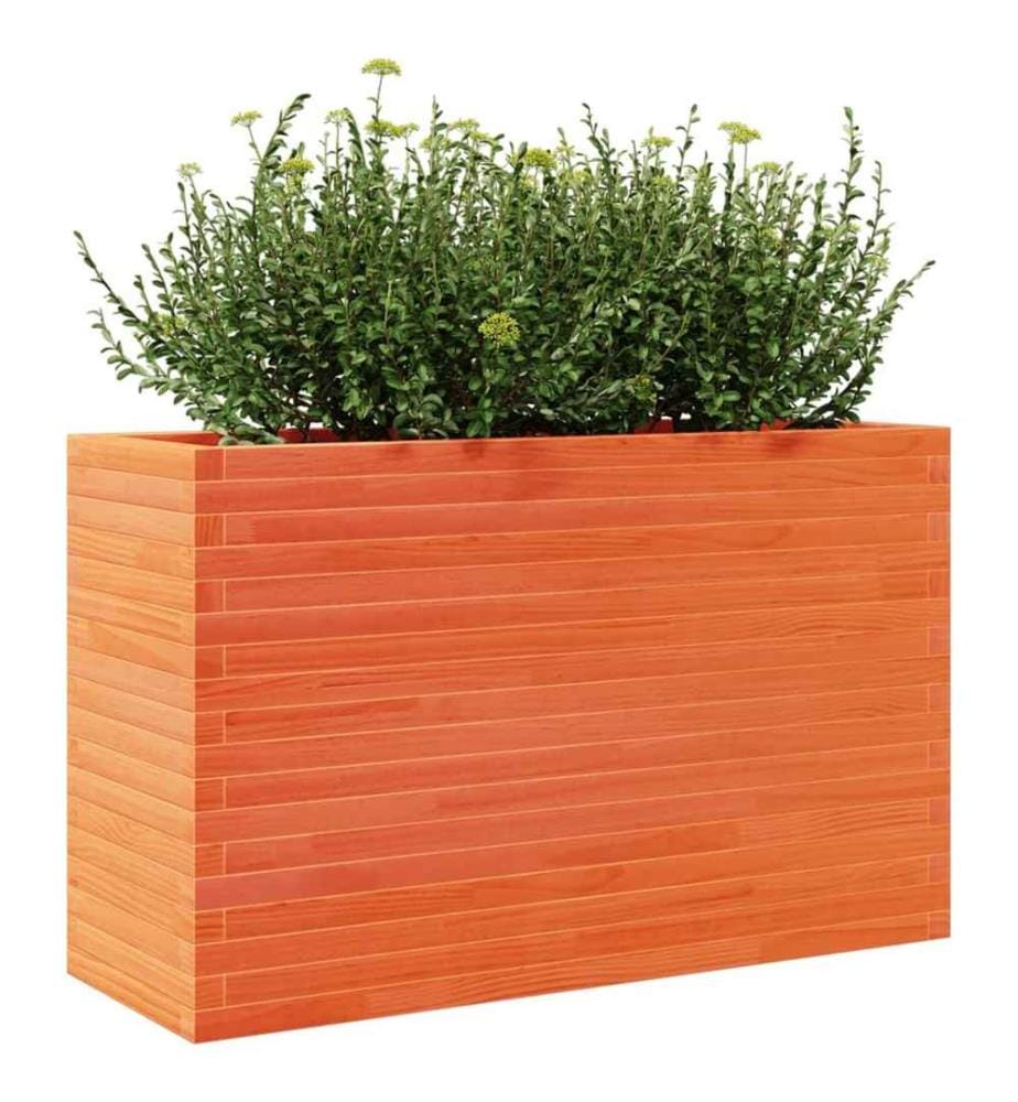 Jardinière cire marron 110x40x68,5 cm bois de pin massif