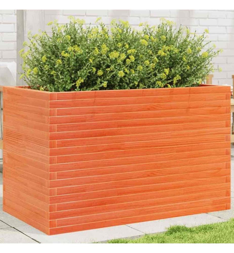 Jardinière cire marron 110x60x68,5 cm bois de pin massif