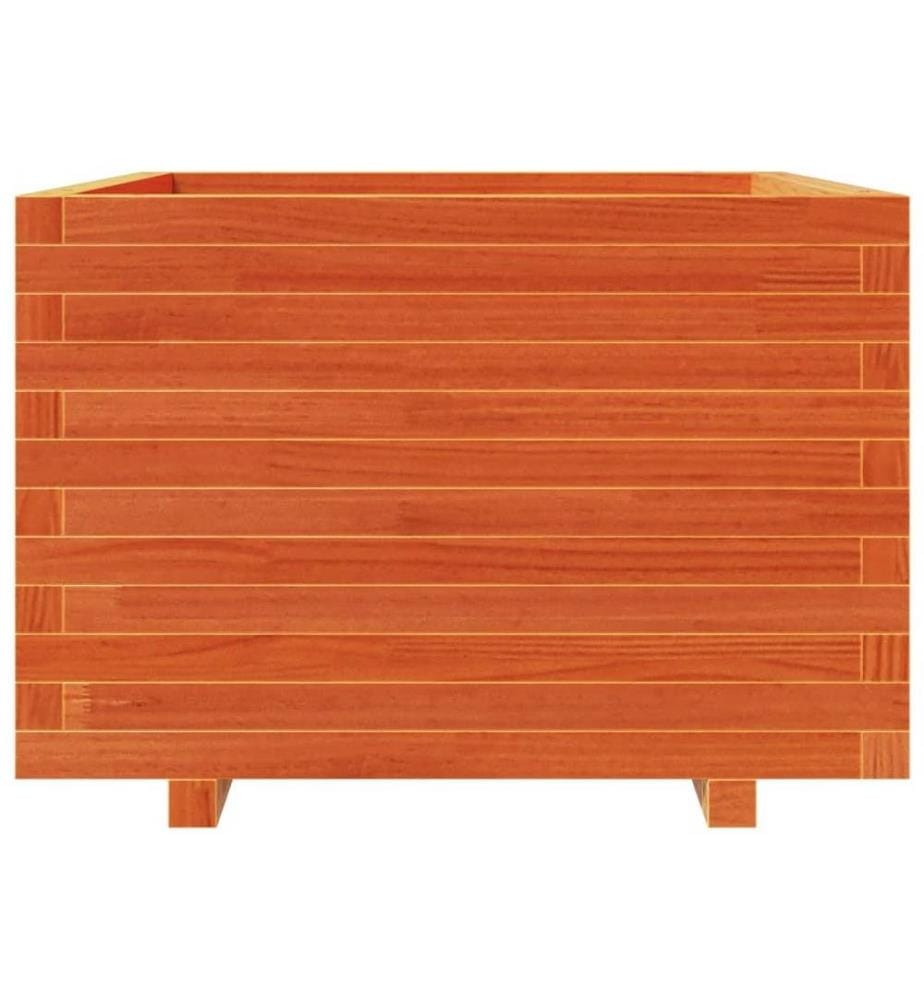 Jardinière cire marron 70x70x49,5 cm bois de pin massif