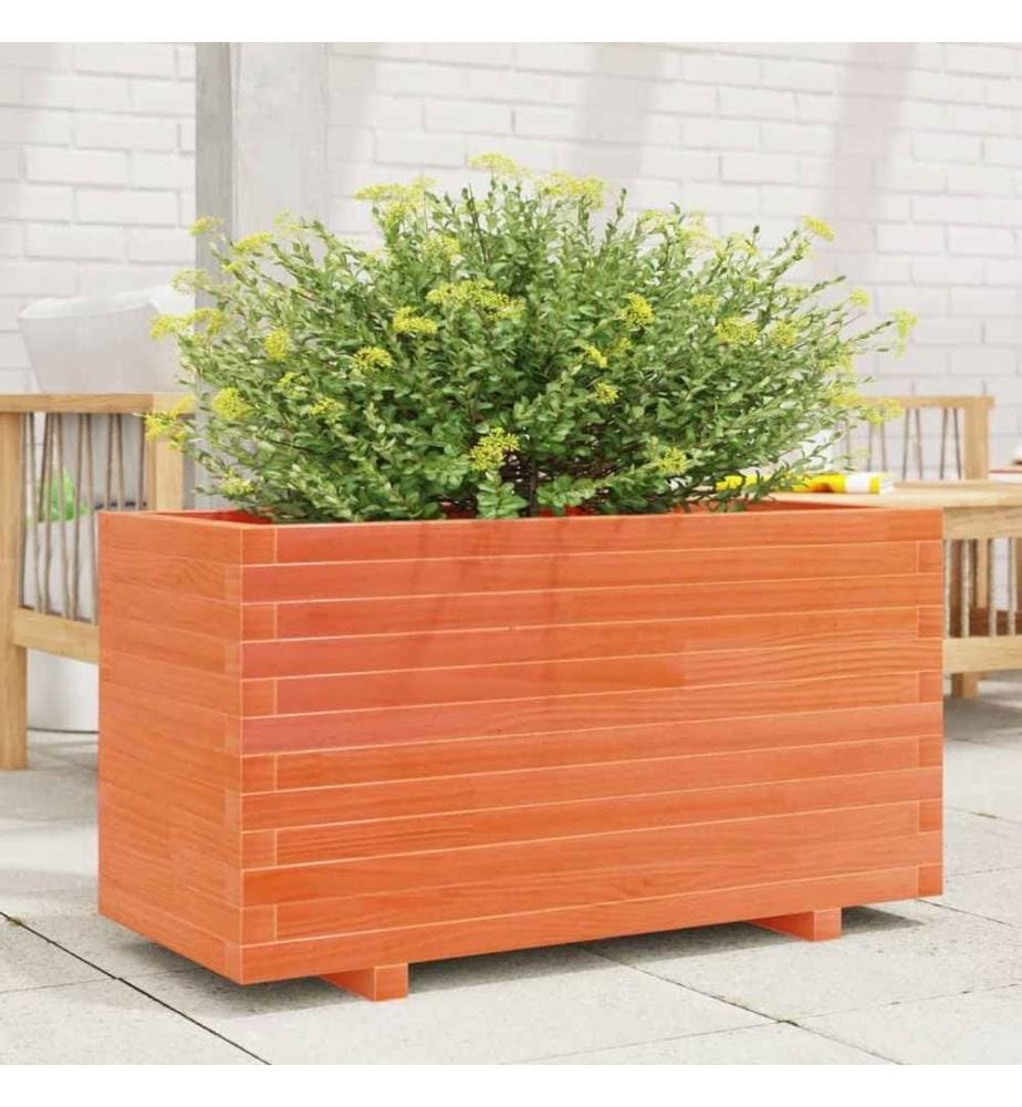 Jardinière cire marron 90x40x49,5 cm bois de pin massif