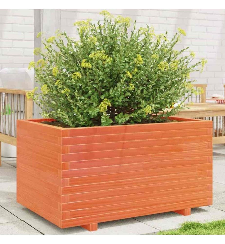 Jardinière cire marron 90x60x49,5 cm bois de pin massif