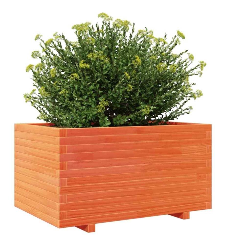 Jardinière cire marron 90x60x49,5 cm bois de pin massif