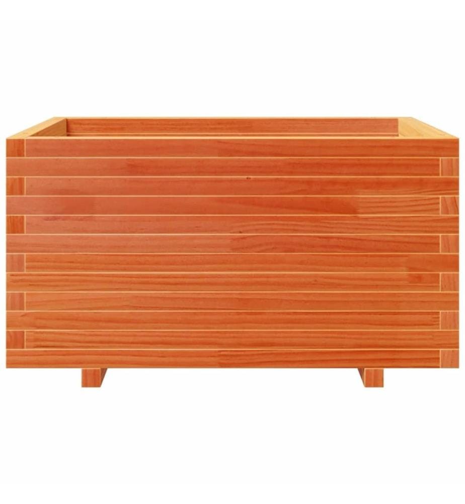 Jardinière cire marron 90x60x49,5 cm bois de pin massif