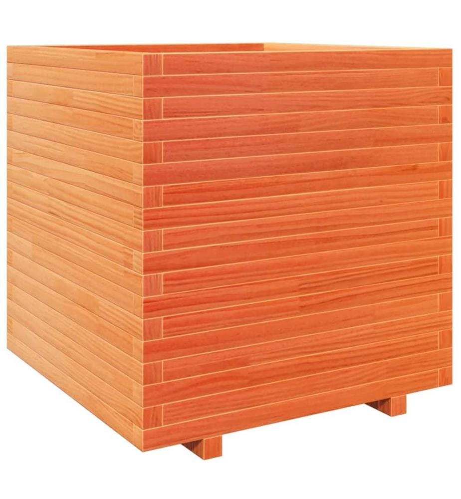 Jardinière cire marron 70x70x72,5 cm bois de pin massif
