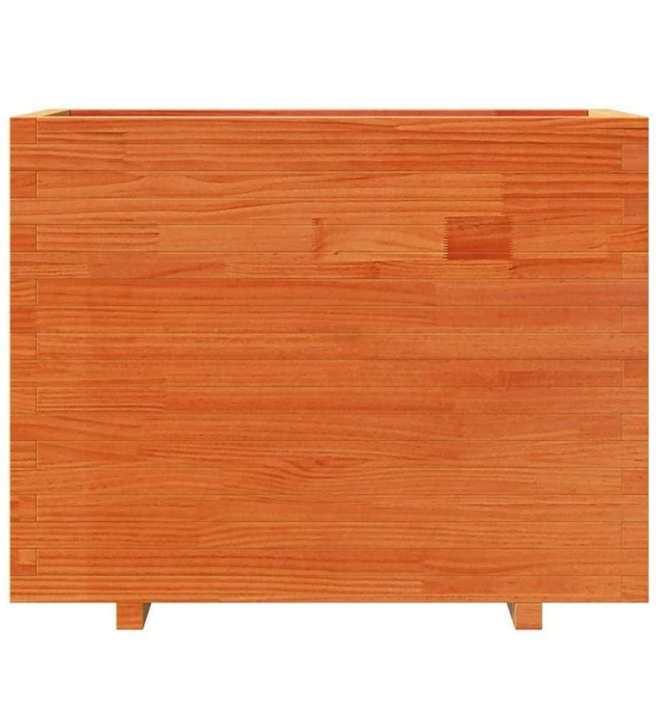 Jardinière cire marron 90x40x72,5 cm bois de pin massif